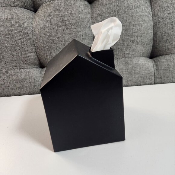 Umbra Square Casa Tissue Box Cover - House Shape Black - Picture 4 of 7
